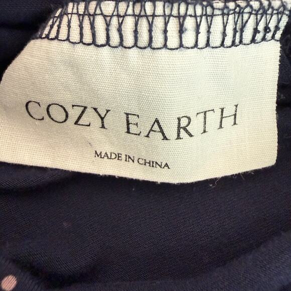 Cozy Earth Bamboo Pajama Pants Navy Polka Dot Soft Lounge Sleep Bottoms | M - Picture 6 of 10